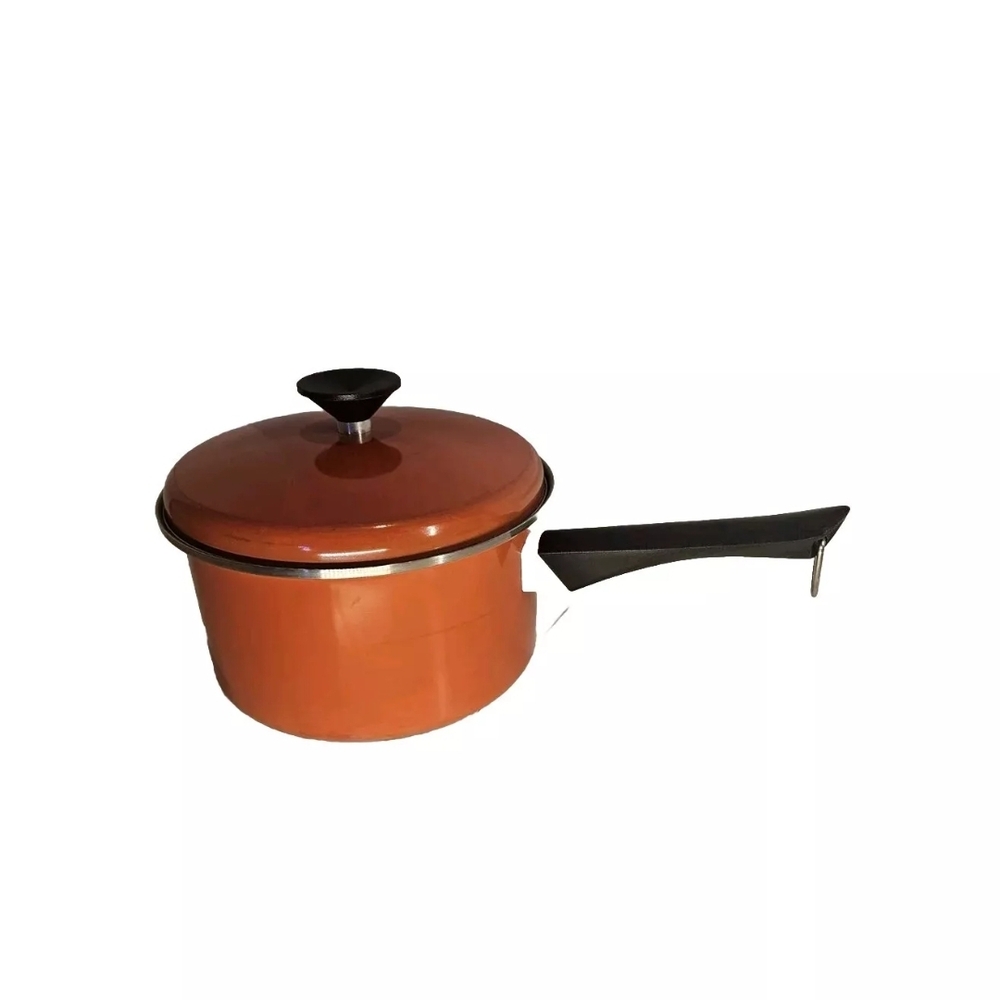 Orange Redish Saucepan with Lid